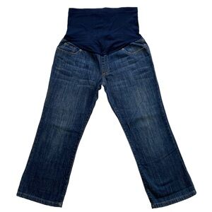 Liz Lange Maternity Women’s Blue Denim Stretch Belly Capri Jean Pants Size 8